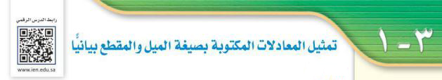 تمثيل المعادلات المكتوبة بصيغة الميل والمقطع بيانياً